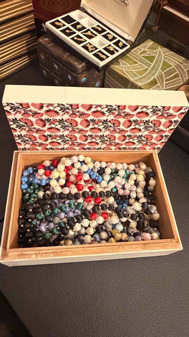Vintage Silk Thread Wrapped Beaded Necklaces Assortment